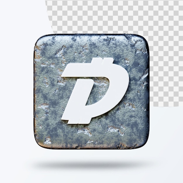 Ilustração 3D do logotipo do símbolo de criptomoeda