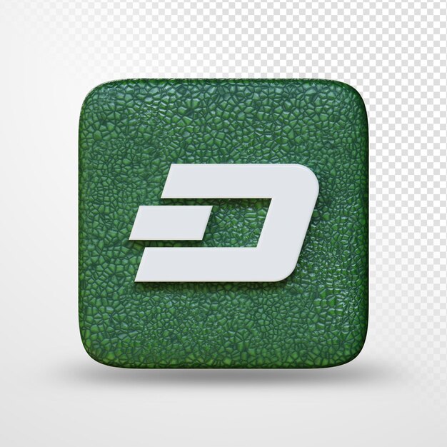 Ilustração 3D do logotipo do símbolo de criptomoeda