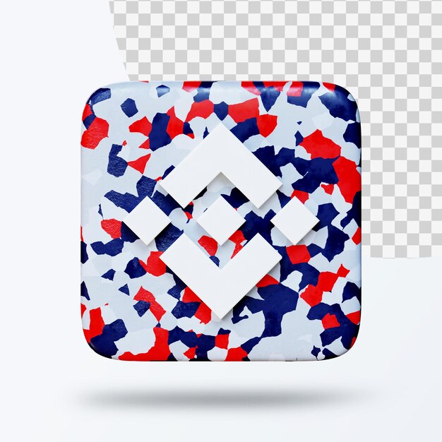 Ilustração 3D do logotipo do símbolo de criptomoeda