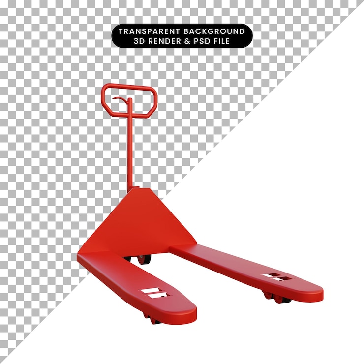 PSD ilustração 3d do manípulo vermelho simples