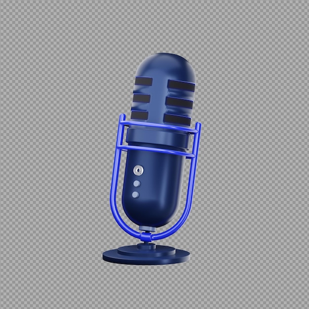 Ilustração 3D do microfone