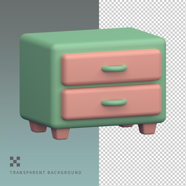 Ilustração 3D do Mini Armário PSD