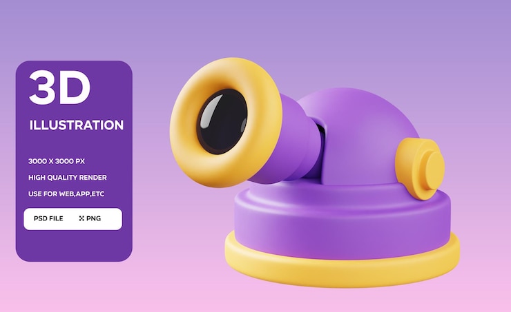 PSD ilustração 3d do observatório psd