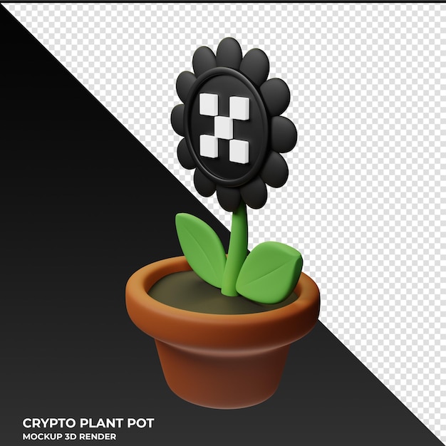 Ilustração 3d do okb crypto plant pot