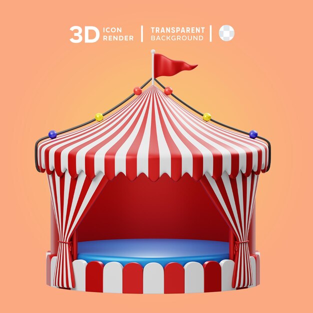 Ilustração 3d do palco do carnaval psd