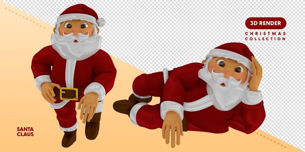 PSD ilustração 3d do papai noel para composição de natal