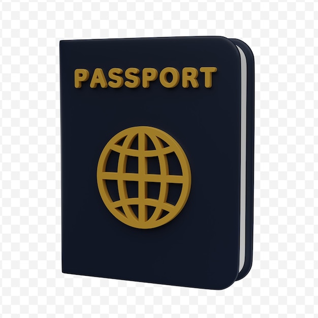 PSD ilustração 3d do passaporte