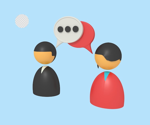 ilustração 3D do perfil de comunicação de bolha dois