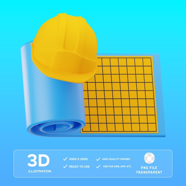 Ilustração 3D do plano do PSD