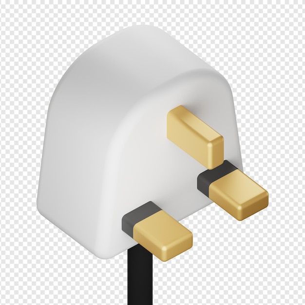 PSD ilustração 3d do plug tipo g ícone psd