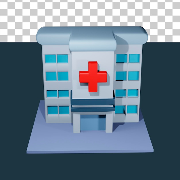 PSD ilustração 3d do prédio do hospital