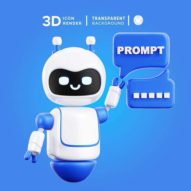 PSD ilustração 3d do prompt psd