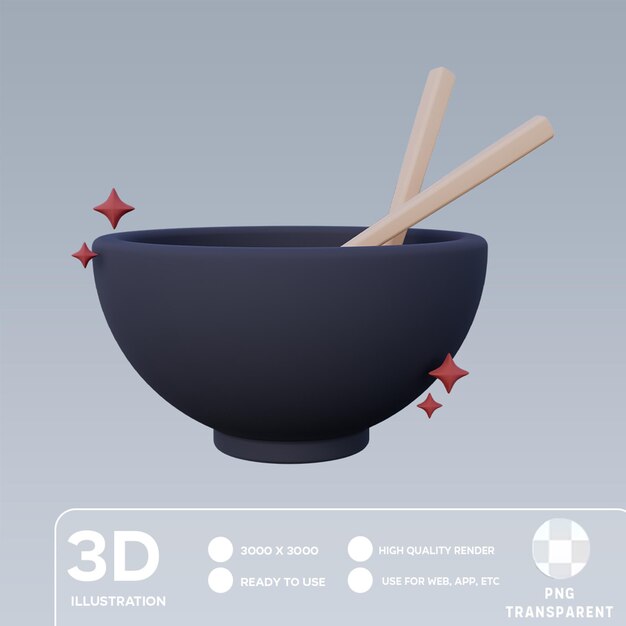 Ilustração 3d do psd bowl