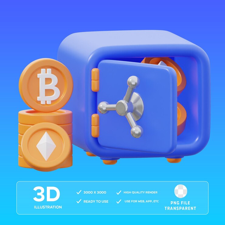 PSD ilustração 3d do psd crypto locker
