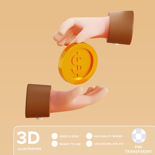 Ilustração 3d do psd give charity