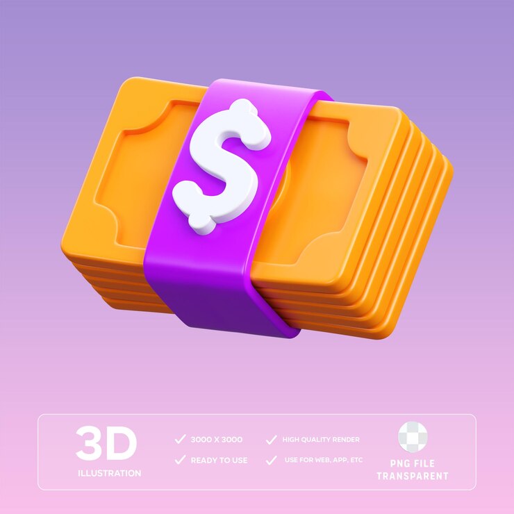 PSD ilustração 3d do psd money