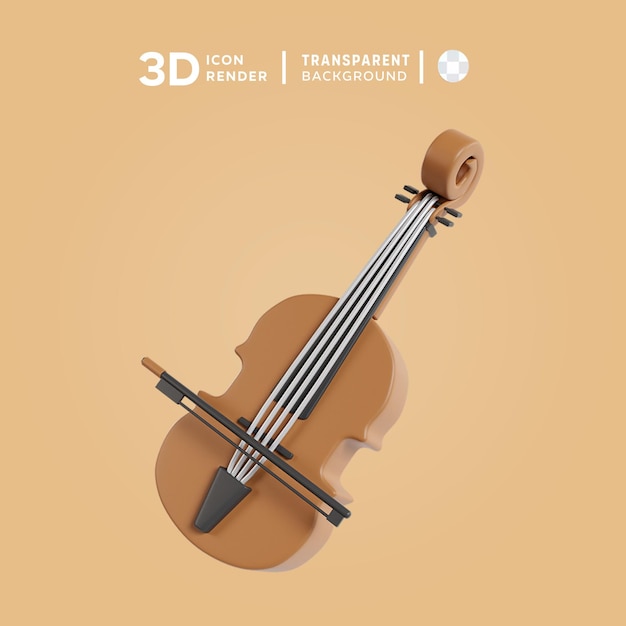 PSD ilustração 3d do psd violin