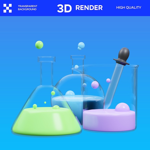 Ilustração 3D do químico PSD