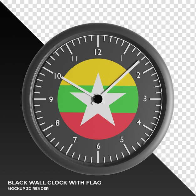 Ilustração 3d do relógio de parede com a bandeira da otan