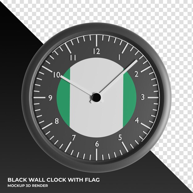 Ilustração 3d do relógio de parede com a bandeira do conselho nórdico