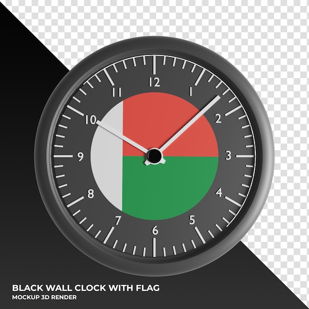 Ilustração 3d do relógio de parede com a bandeira do maine