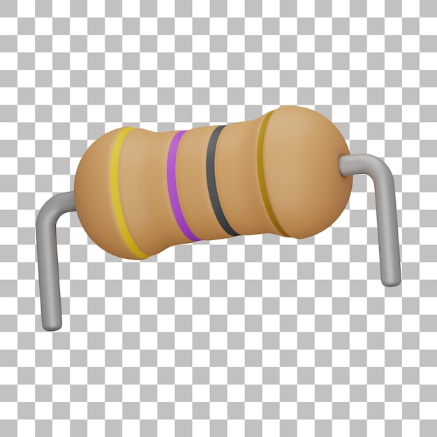 Ilustração 3d do resistor