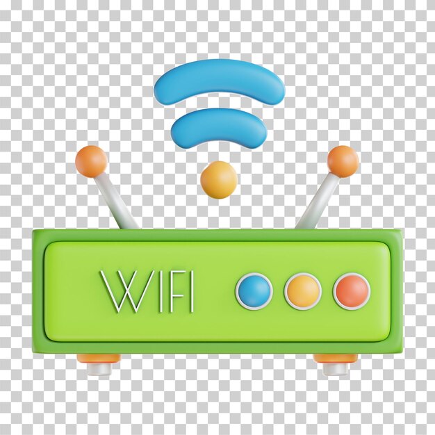 PSD ilustração 3d do roteador wi-fi