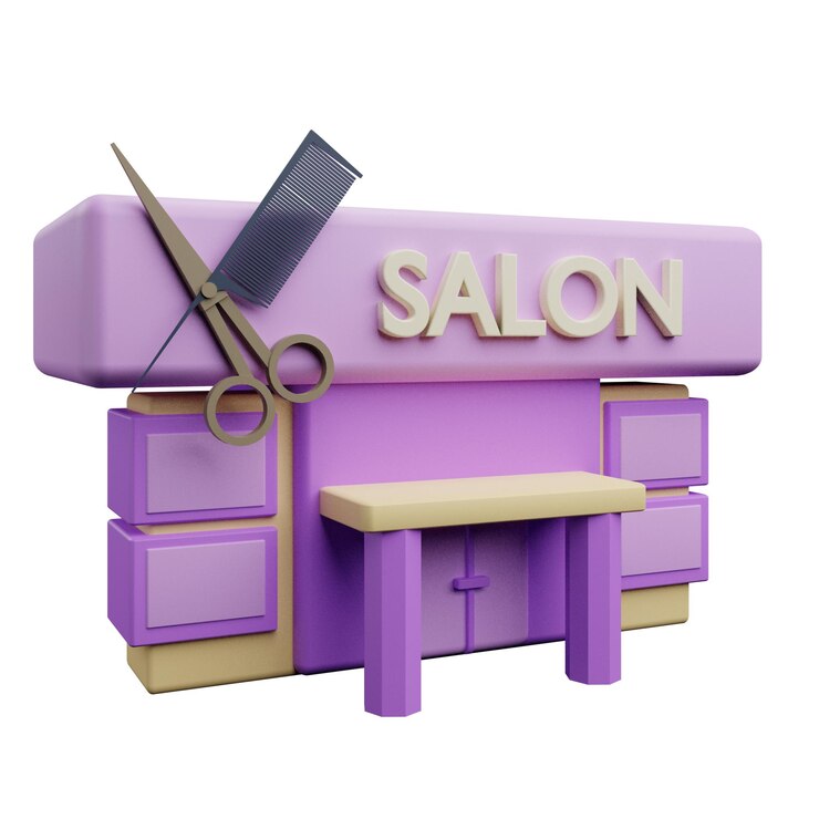 PSD ilustração 3d do salão