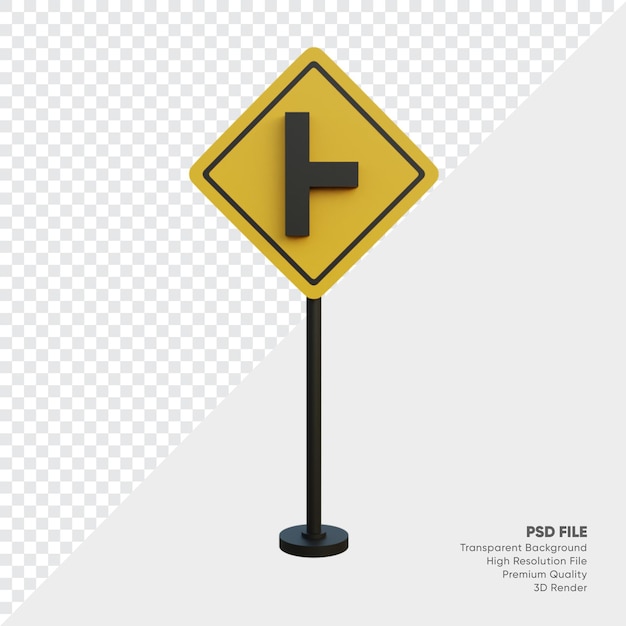 PSD ilustração 3d do sinal de trânsito