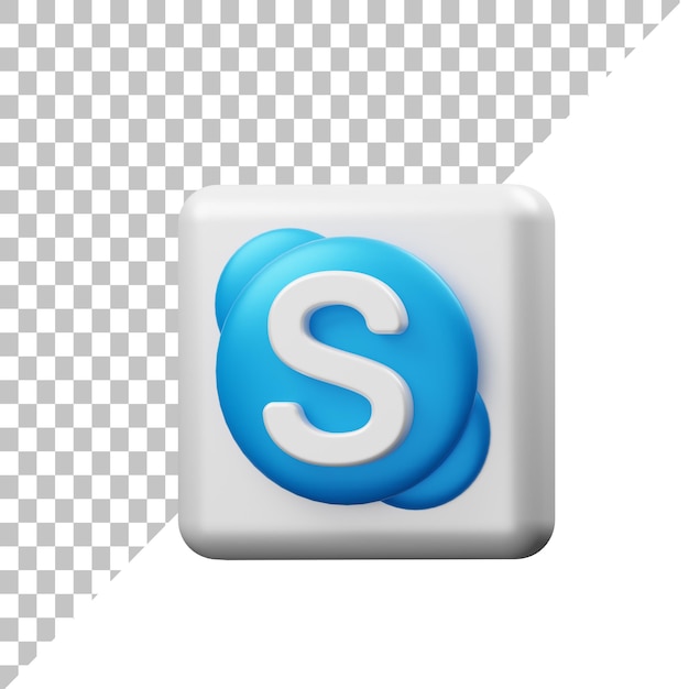 PSD ilustração 3d do skype