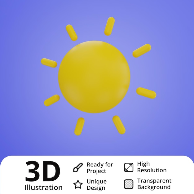 Ilustração 3d do sol