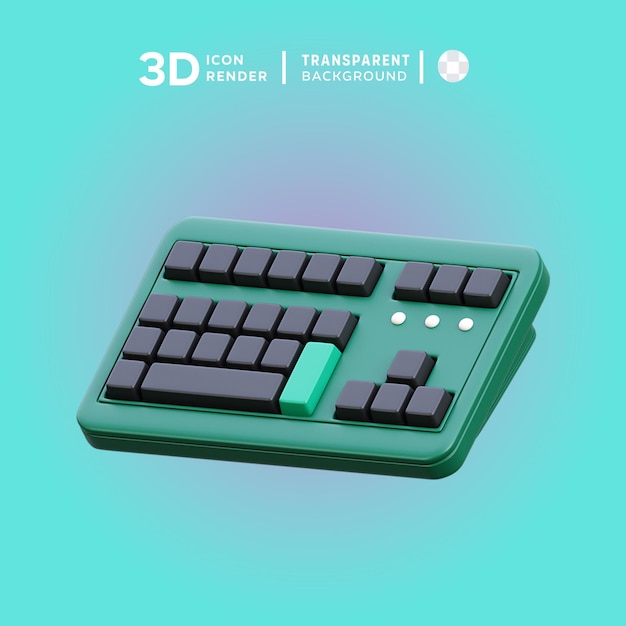 PSD ilustração 3d do teclado psd