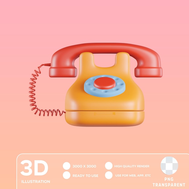 PSD ilustração 3d do telefone da casa psd