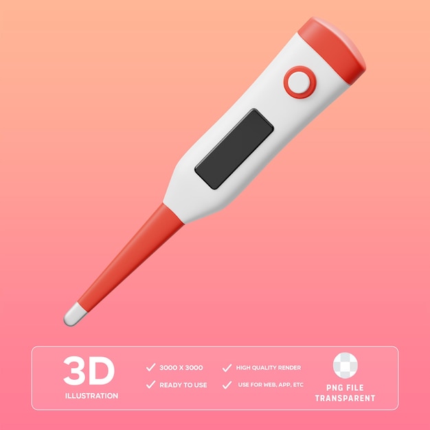 Ilustração 3D do termômetro PSD