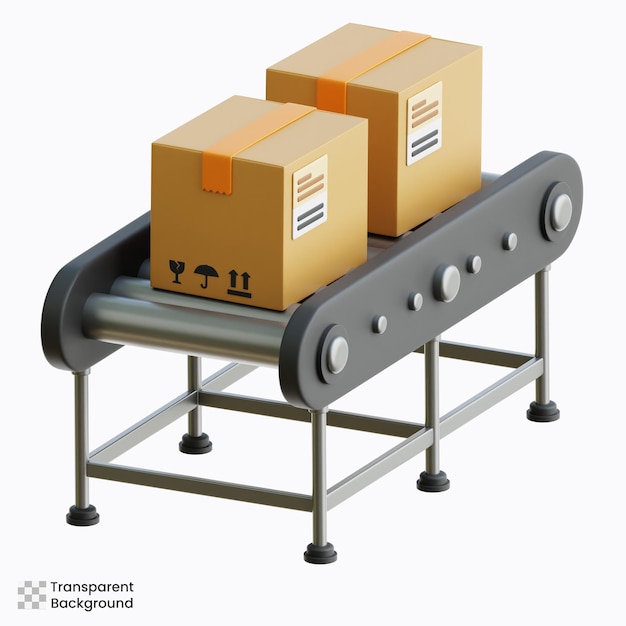 Ilustração 3D do transportador de classificação