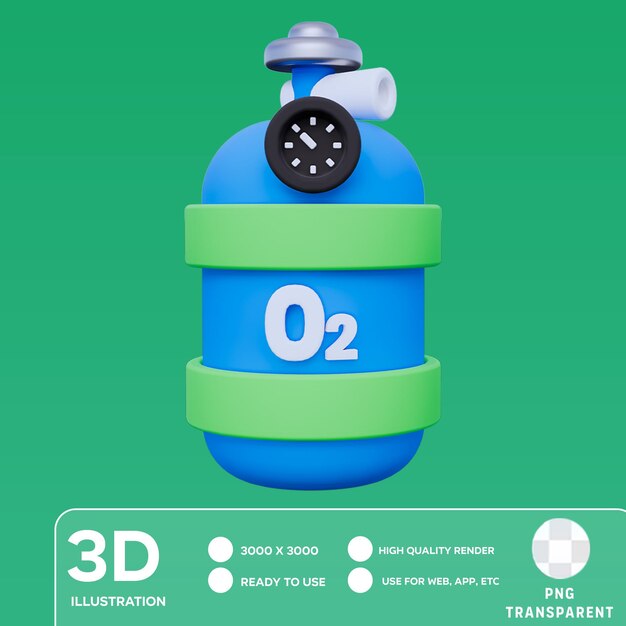 PSD ilustração 3d do tubo psd o2