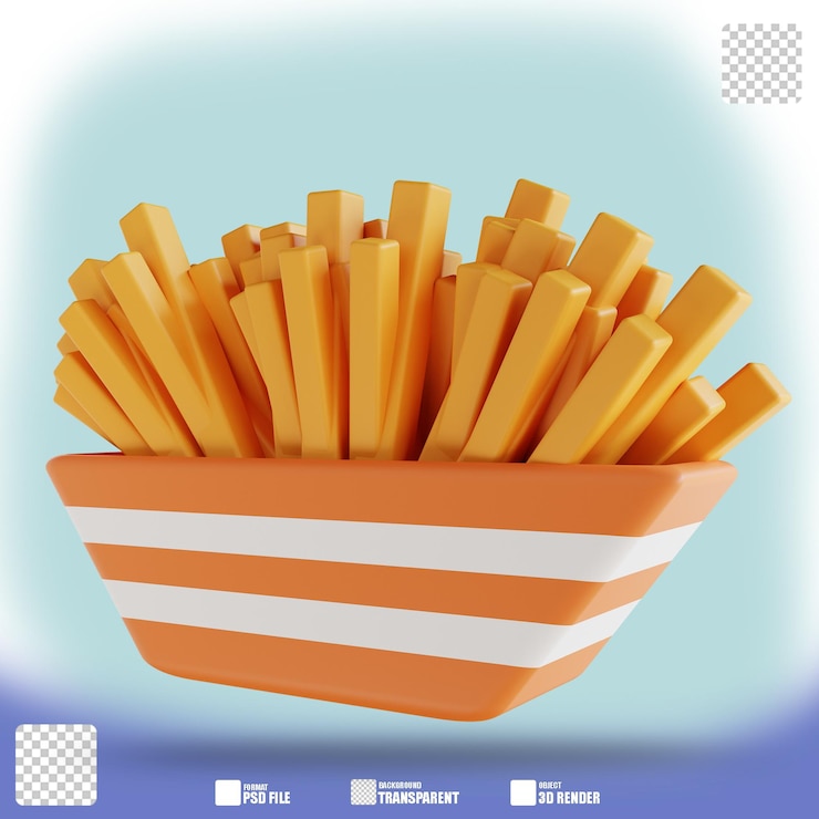 PSD ilustração 3d doce francês 3