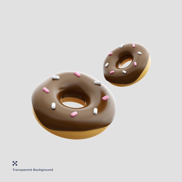 PSD ilustração 3d donut