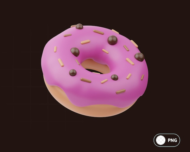 PSD ilustração 3d donut