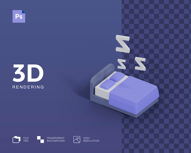 Ilustração 3d dormindo