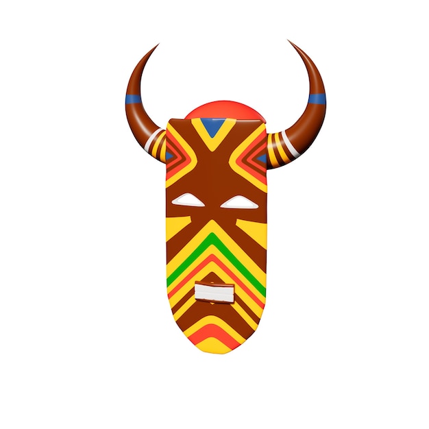 Ilustração 3D dos elementos da África