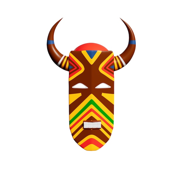 Ilustração 3D dos elementos da África