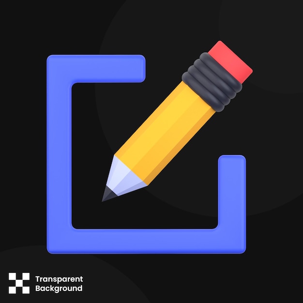 Ilustração 3D Editar objeto 3D criativo pacote de ícones de design essencial Renderização 3D