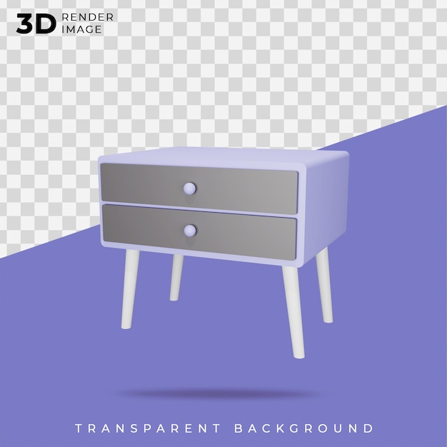 Ilustração 3D Estética de Armário Pequeno