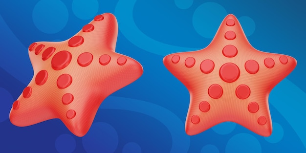 PSD ilustração 3d estrela do mar