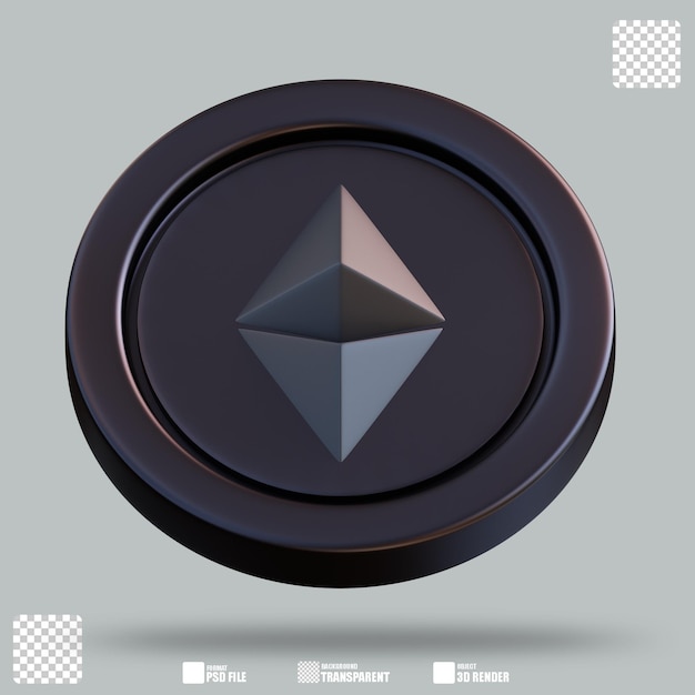 Ilustração 3d ethereum 2