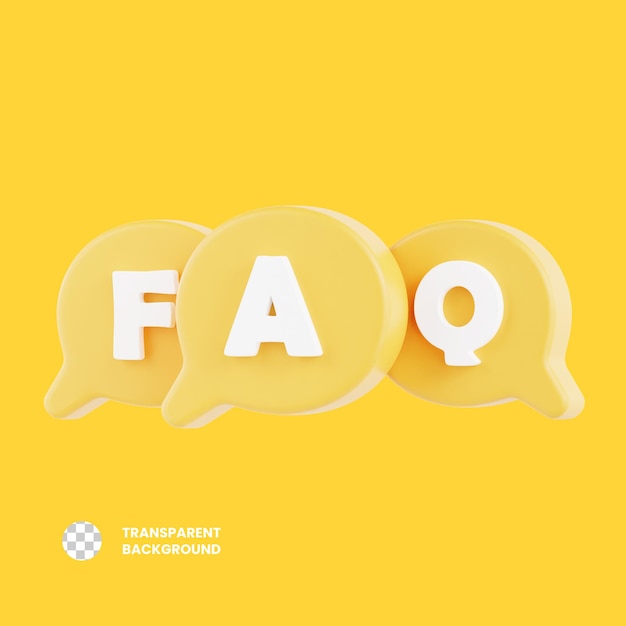 Ilustração 3D FAQ Chat Bubble