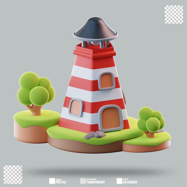 Ilustração 3D Farol 2