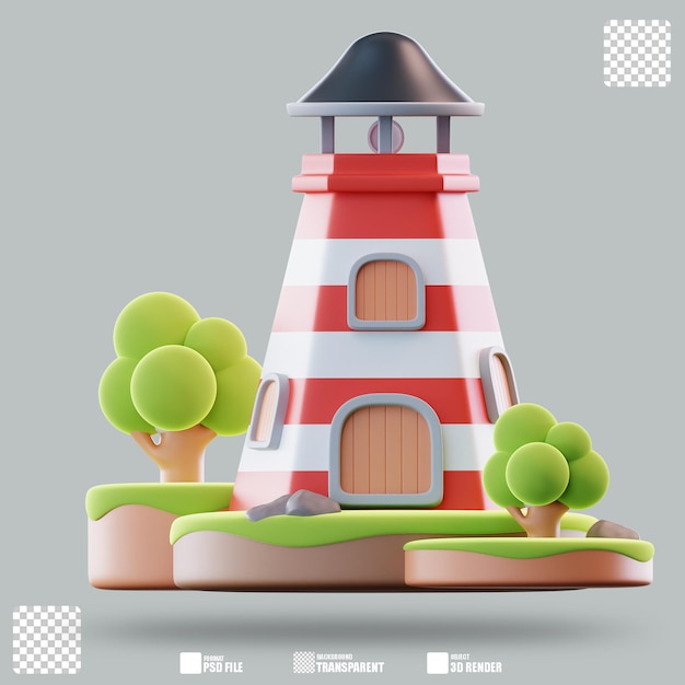 Ilustração 3D Farol 2