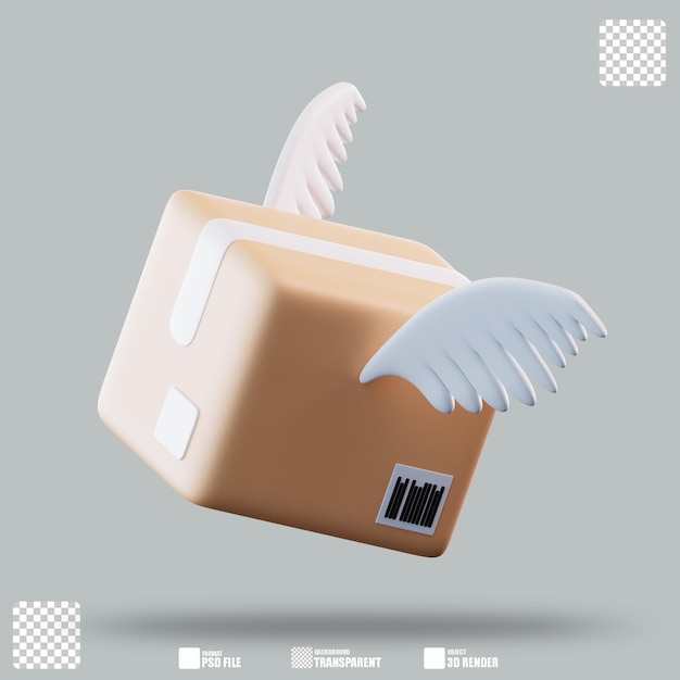 Ilustração 3D Flash Delivery 3
